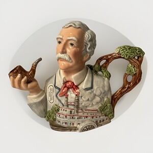 Fitz and Floyd Mark Twain Teapot Literary Masters Limited Edition 1995 13oz